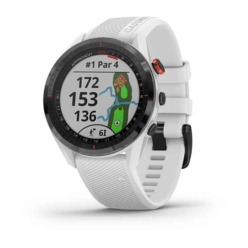 GARMIN Approach® S62 Golf GPS Black Ceramic Bezel with White Band, WW