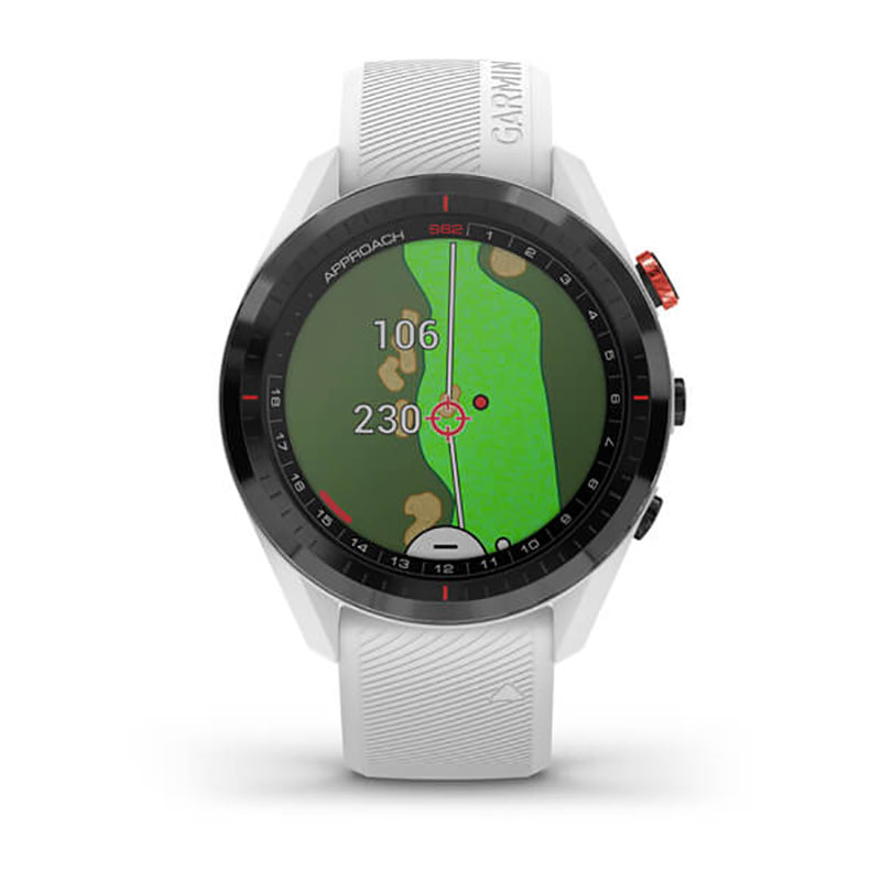 GARMIN Approach® S62 Golf GPS Black Ceramic Bezel with White Band, WW