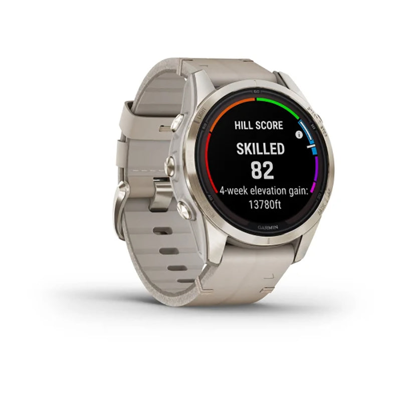 GARMIN Fenix® 7S Pro Sapphire Solar Edition Soft Gold with Limestone Leather Band