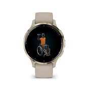 GARMIN Venu® 3S Soft Gold Stainless Steel Bezel with French Grey Case and Silicone Band