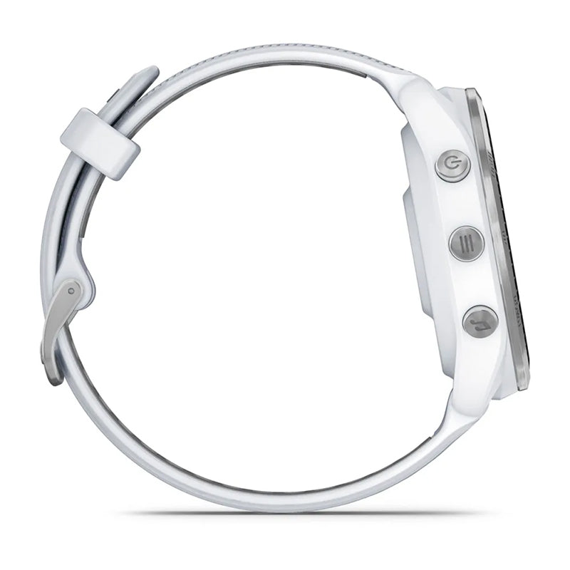 GARMIN Forerunner® 965 Titanium Bezel with Whitestone Case and Whitestone/Powder Grey Silicone Band