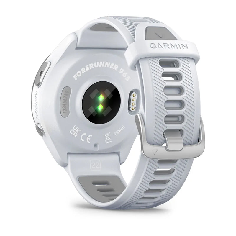 GARMIN Forerunner® 965 Titanium Bezel with Whitestone Case and Whitestone/Powder Grey Silicone Band