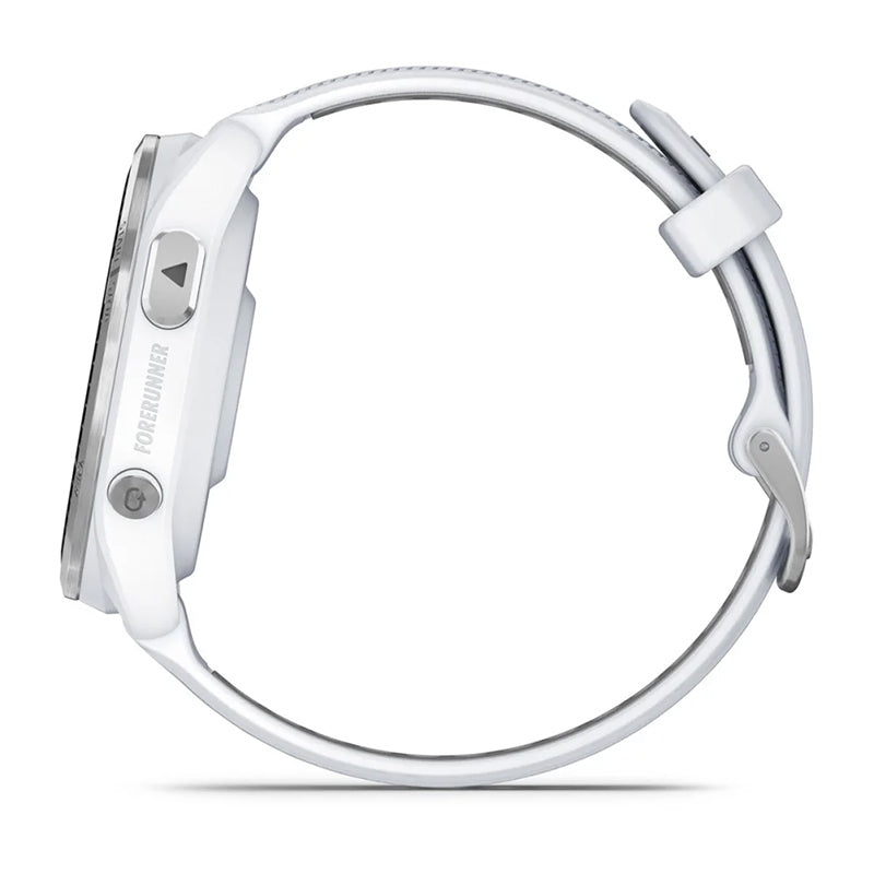 GARMIN Forerunner® 965 Titanium Bezel with Whitestone Case and Whitestone/Powder Grey Silicone Band