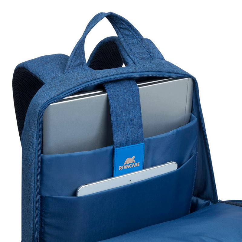 RivaCase 7560 Blue Laptop Canvas Backpack 15.6"