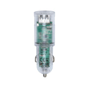 RivaCase Car Charger Transparent 3,4A/ 2USB with MFi Lightning Cable
