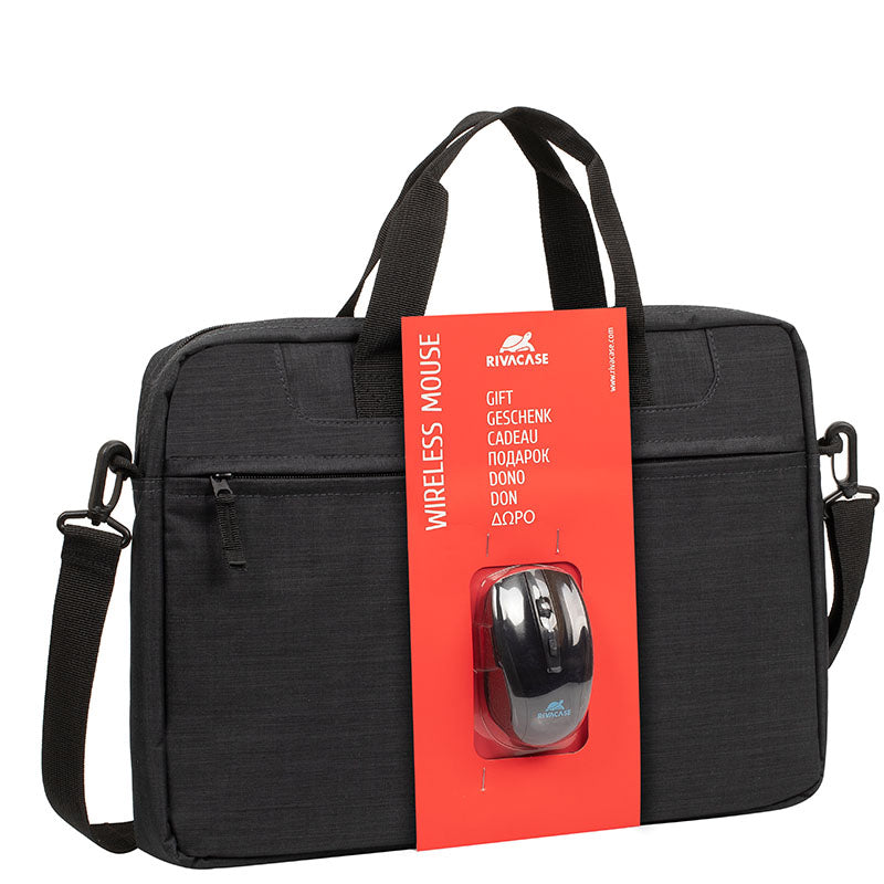 RivaCase 8038 Bundle Black Laptop Bag 15.6" + Wireless Mouse