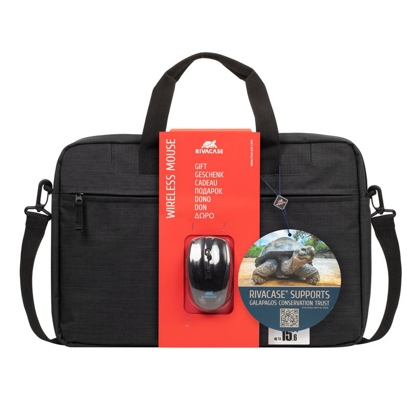 RivaCase 8038 Bundle Black Laptop Bag 15.6" + Wireless Mouse