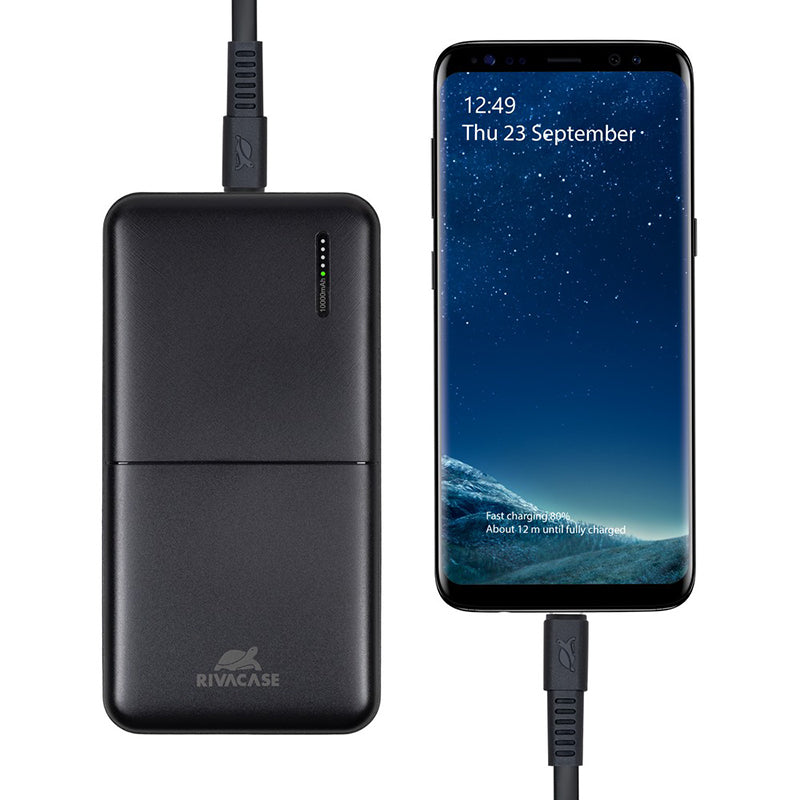 RivaCase EU QC/PD Portable Battery 10000 mAh Black