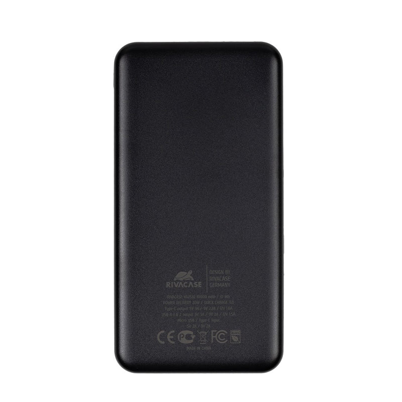 RivaCase EU QC/PD Portable Battery 10000 mAh Black