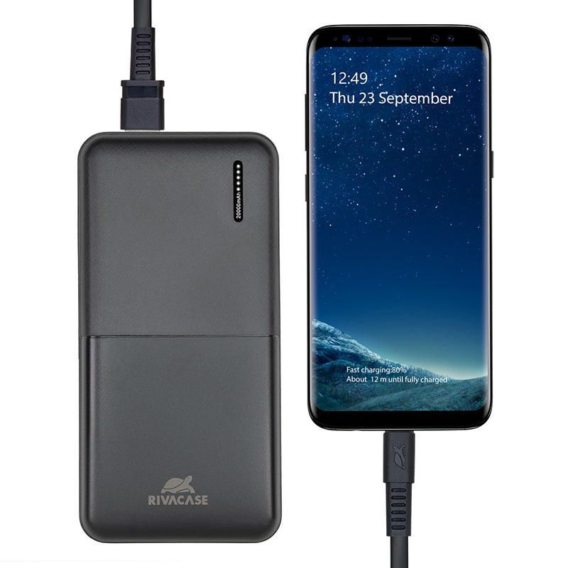 RivaCase EU QC/PD Portable Battery 20000 mAh Black