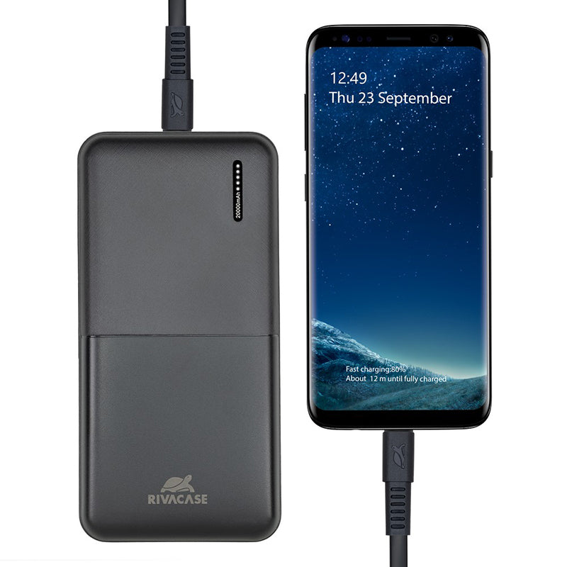 RivaCase EU QC/PD Portable Battery 20000 mAh Black