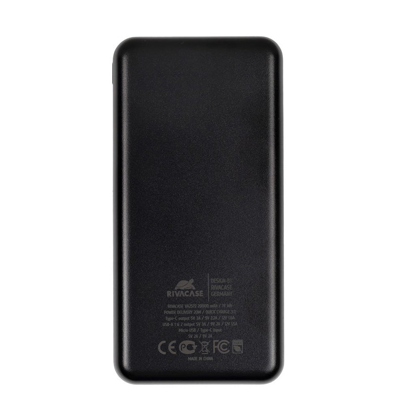 RivaCase EU QC/PD Portable Battery 20000 mAh Black