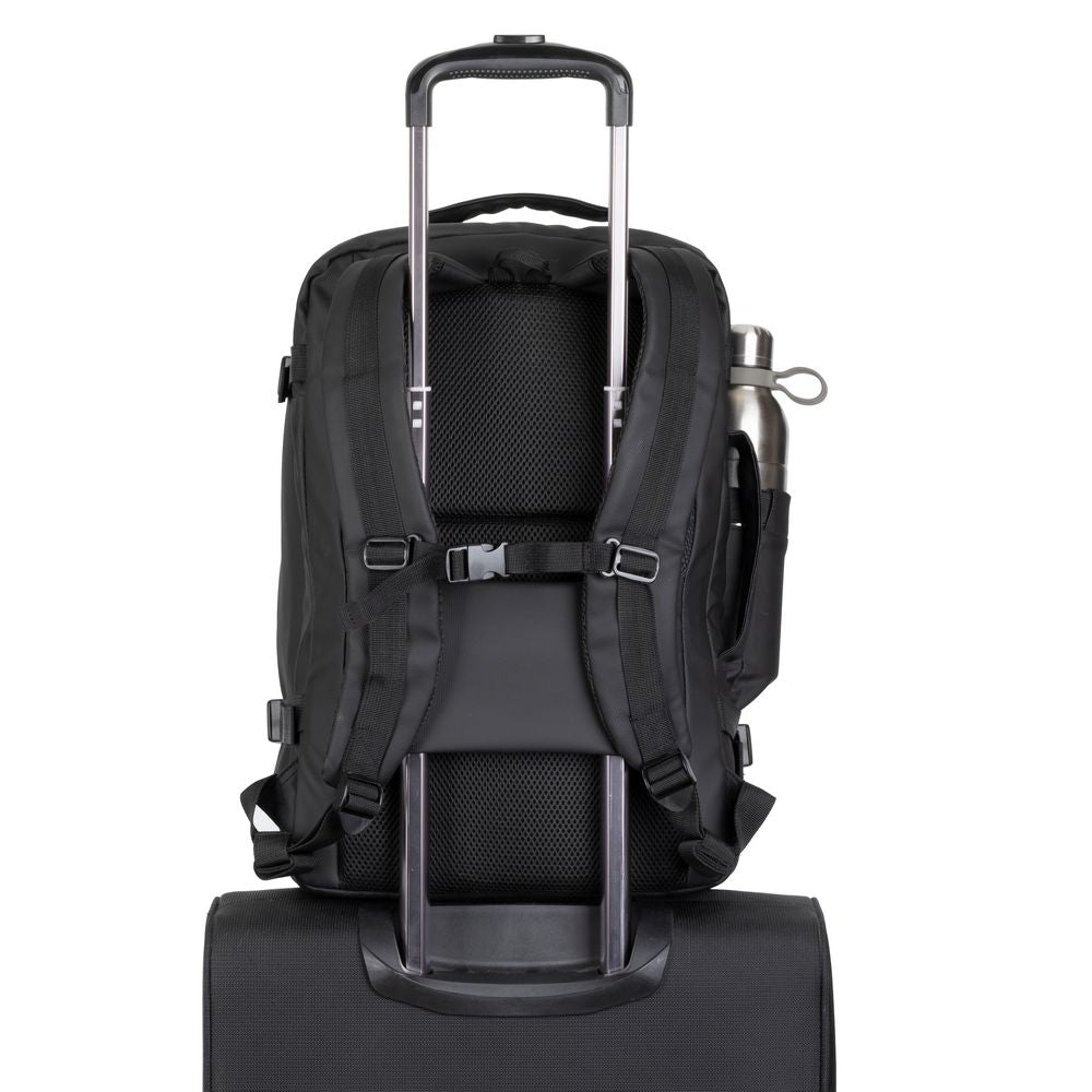 RivaCase 8465 Black Coated ECO Travel Laptop Backpack 17.3”