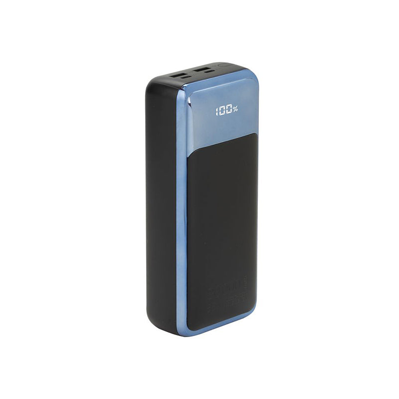 RivaCase EU, QC/PD 65W 30000 mAh Portable Battery with LCD Black For Laptops