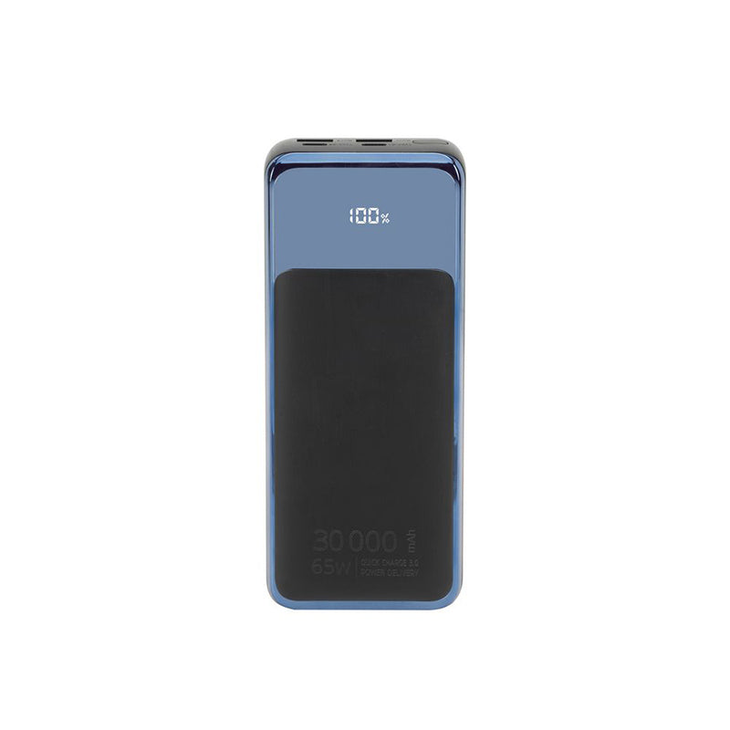 RivaCase EU, QC/PD 65W 30000 mAh Portable Battery with LCD Black For Laptops