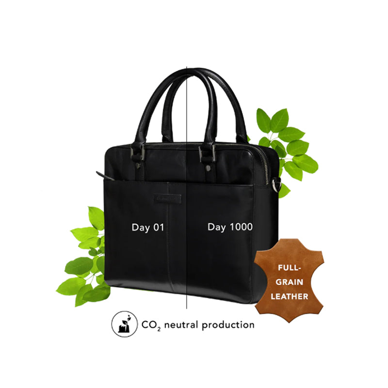 dbramante1928 Rosenborg Full Grain Leather Laptop Bag (2nd Gen) 14" Black