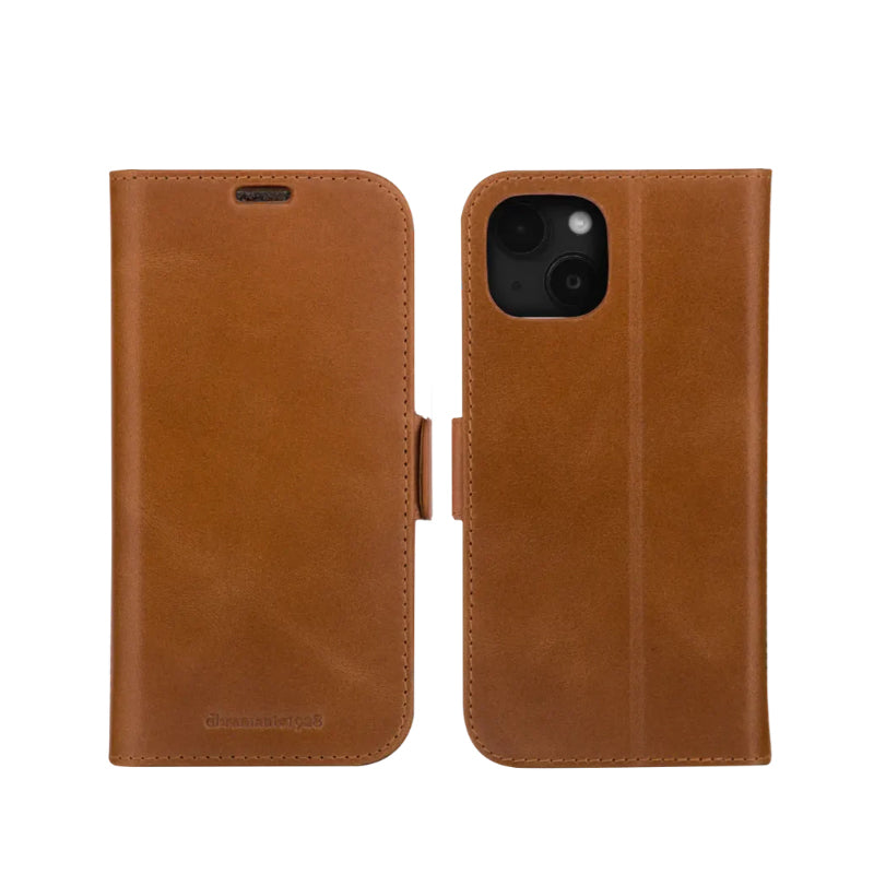 dbramante1928 Copenhagen Wallet Folio Full Grain Leather Case For iPhone 15 Pro Max Tan