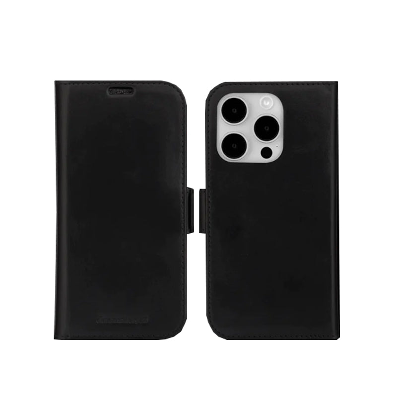dbramante1928 iPhone 15 Pro Lynge Full Grain Leather Folio Wallet Case Black