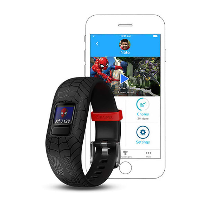 GARMIN Vivofit Junior 2 WW, Adjustable Spider Man Black