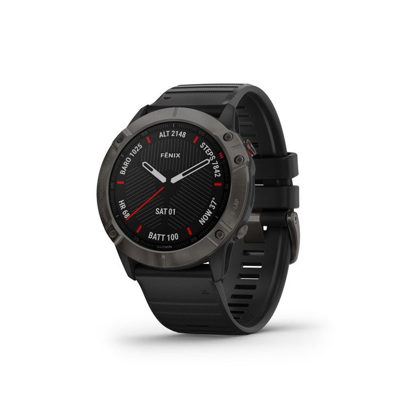 GARMIN Fenix 6x Sapphire Carbon Grey DLC with Black Band