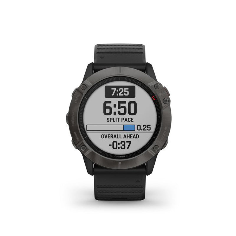 GARMIN Fenix 6x Sapphire Carbon Grey DLC with Black Band