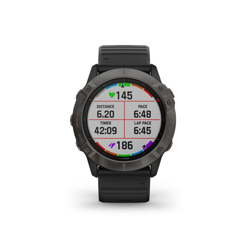 GARMIN Fenix 6x Sapphire Carbon Grey DLC with Black Band