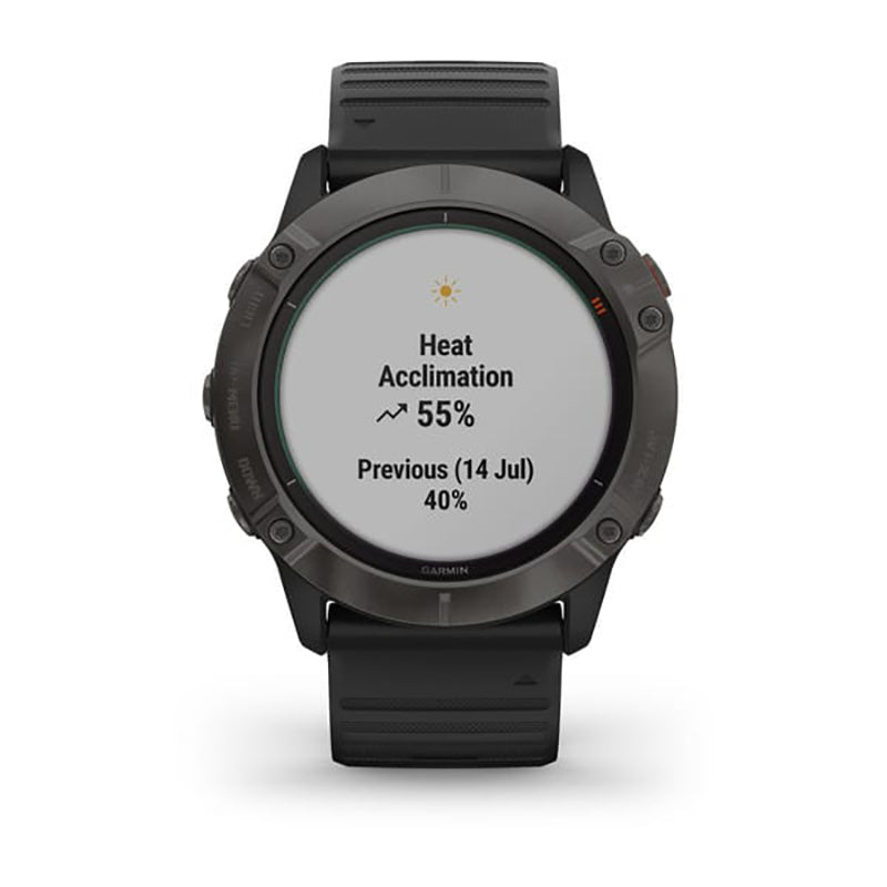 GARMIN Fenix 6X Pro Solar Edition EMEA, Titanium Carbon Grey DLC with Black Band GPS watch