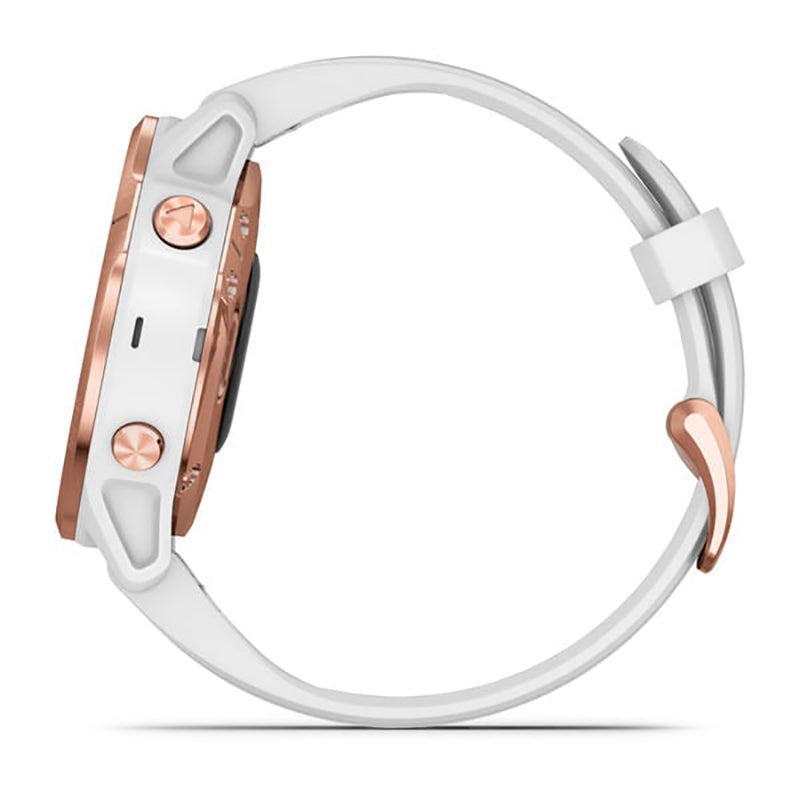 GARMIN Fenix 6S Pro Sapphire Rose Gold Tone with White Band Watch