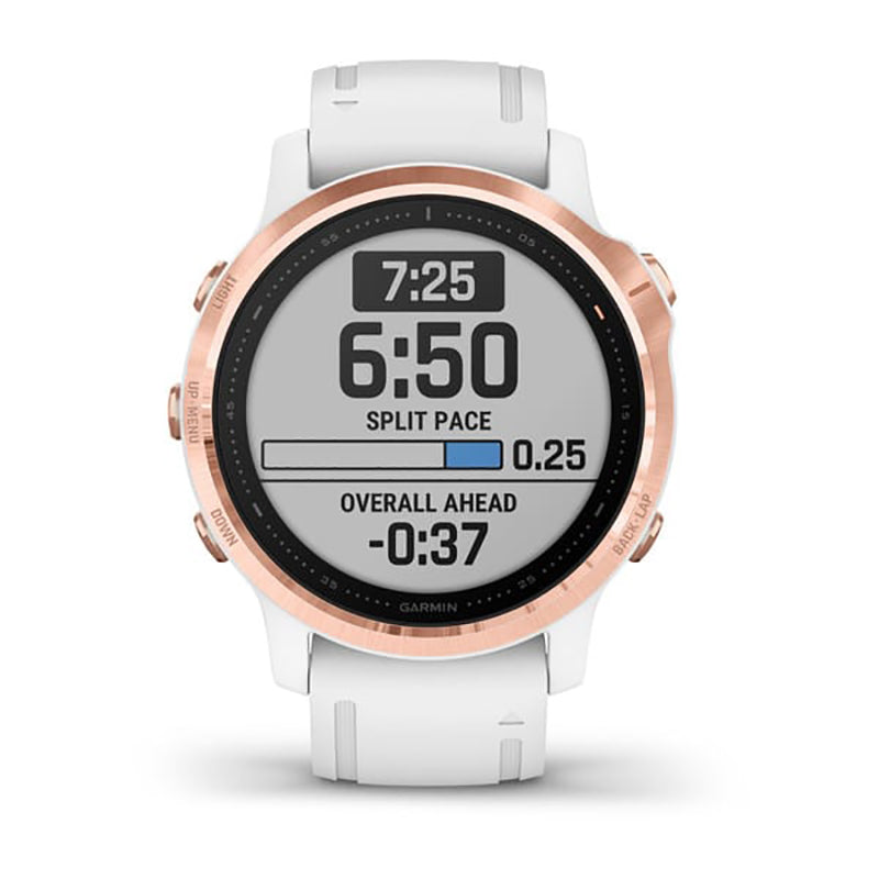 GARMIN Fenix 6S Pro Sapphire Rose Gold Tone with White Band Watch