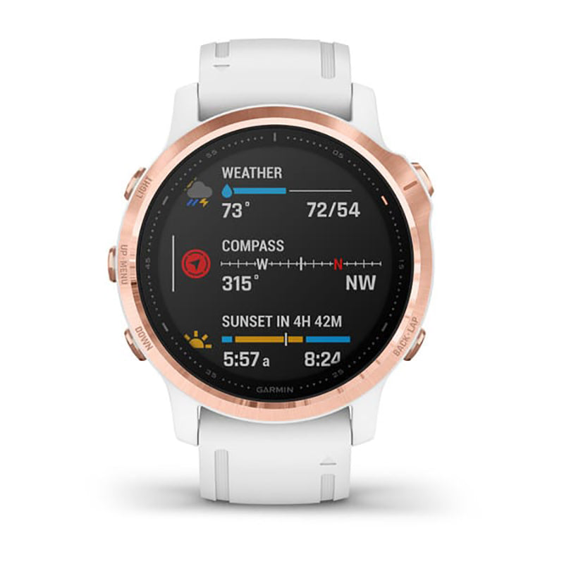 GARMIN Fenix 6S Pro Sapphire Rose Gold Tone with White Band Watch