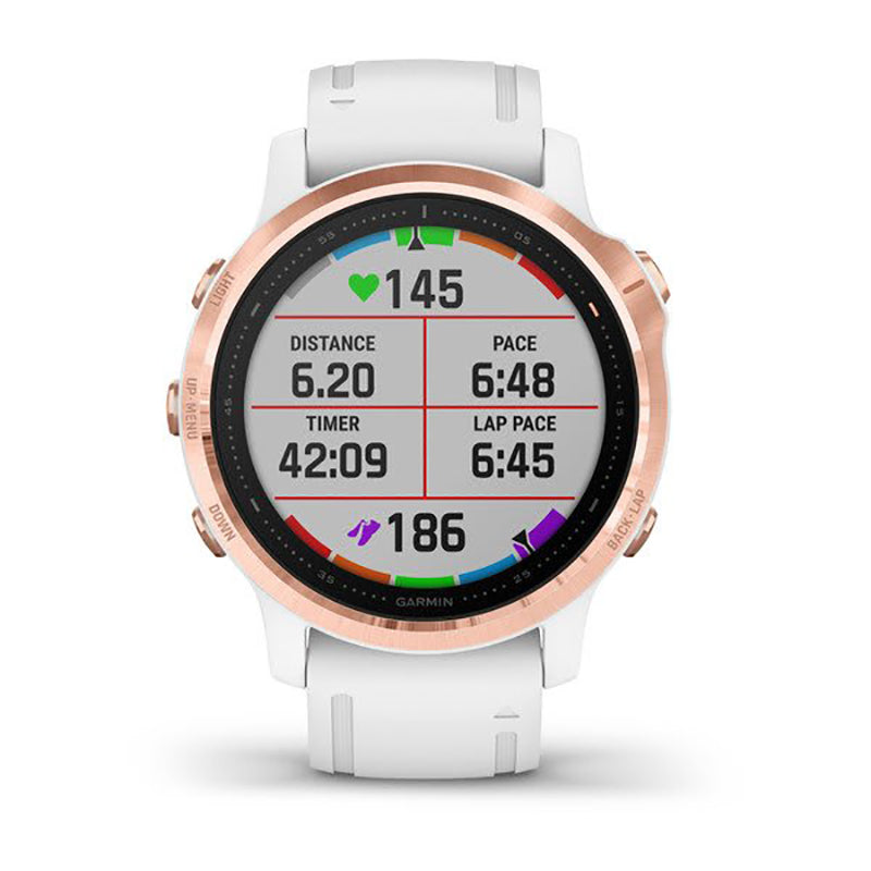 GARMIN Fenix 6S Pro Sapphire Rose Gold Tone with White Band Watch