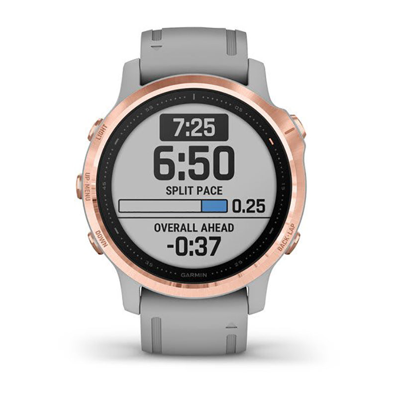 GARMIN Fenix® 6S Pro and Sapphire Edition Rose Gold Tone with Powder Grey Band GPS Watch