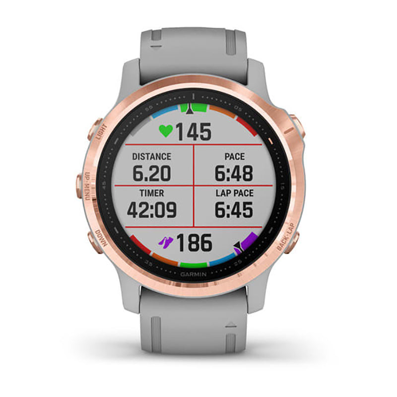 GARMIN Fenix® 6S Pro and Sapphire Edition Rose Gold Tone with Powder Grey Band GPS Watch