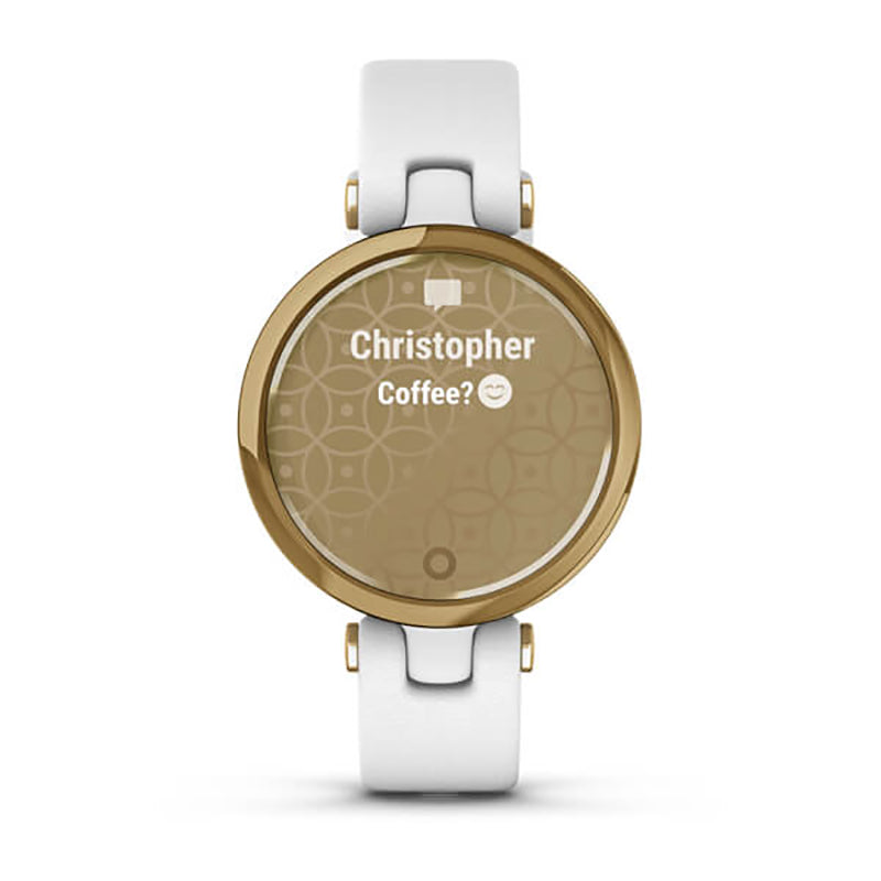 GARMIN Lily Classic Edition, EMEA, Light Gold Bezel with White Case and Italian Leather Band