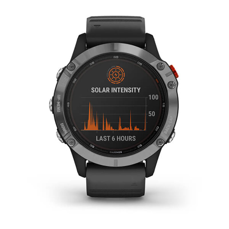 GARMIN Fenix 6 Solar WW, Silver with Black Band GPS Watch