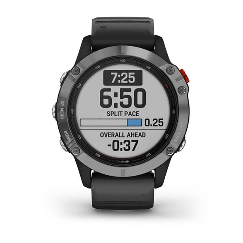 GARMIN Fenix 6 Solar WW, Silver with Black Band GPS Watch