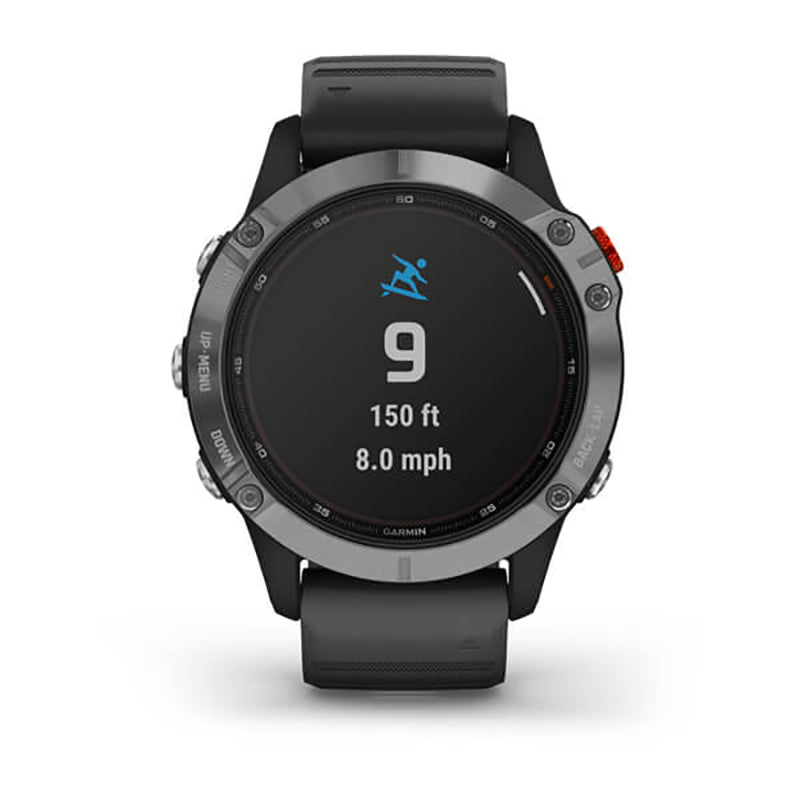 GARMIN Fenix 6 Solar WW, Silver with Black Band GPS Watch