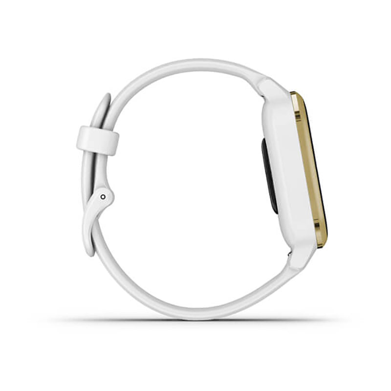 GARMIN Venu Sq Light Gold Aluminium Bezel with White Case and Silicone Band
