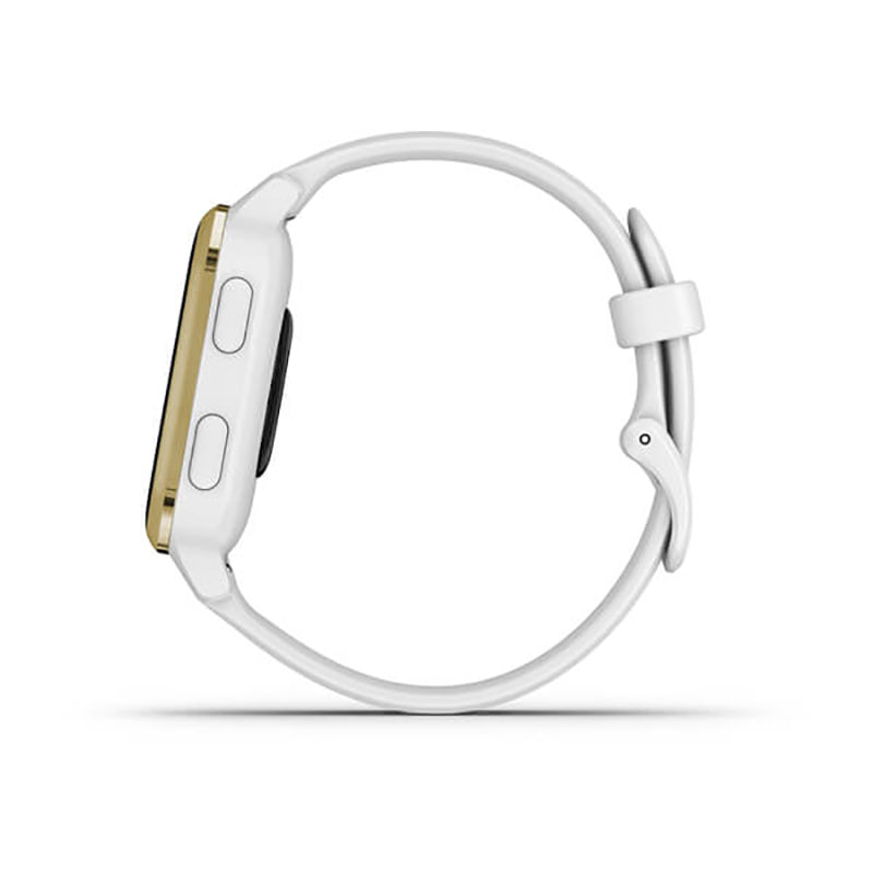GARMIN Venu Sq Light Gold Aluminium Bezel with White Case and Silicone Band