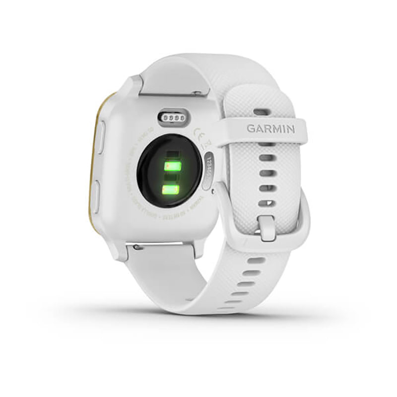 GARMIN Venu Sq Light Gold Aluminium Bezel with White Case and Silicone Band