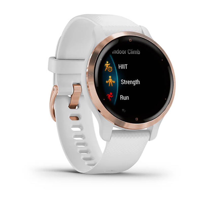 GARMIN Venu 2S Rose Gold Stainless Steel Bezel with White Case and Silicone Band