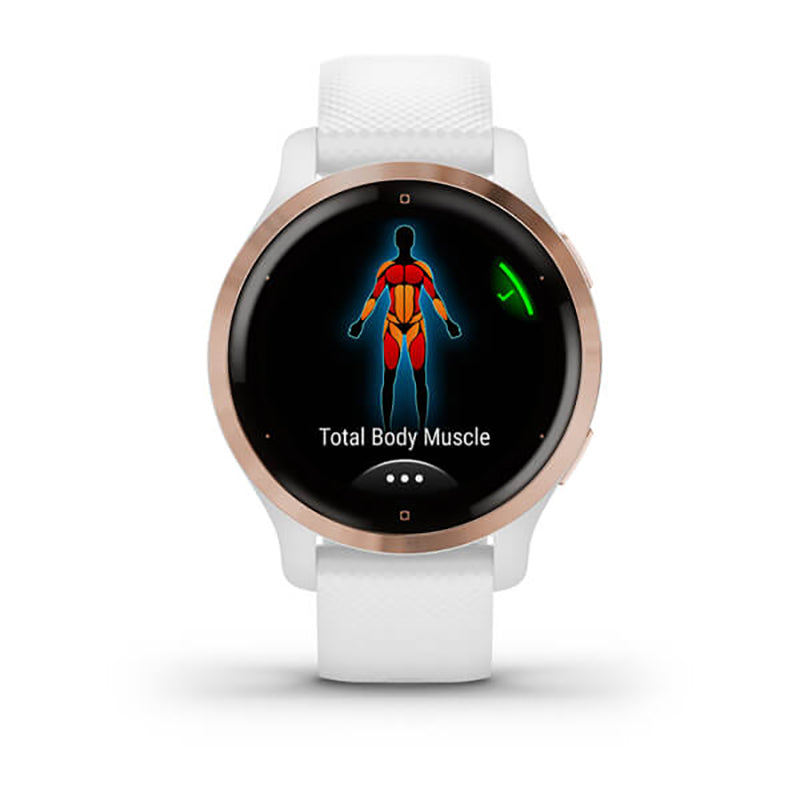GARMIN Venu 2S Rose Gold Stainless Steel Bezel with White Case and Silicone Band