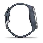 GARMIN Venu 2 Silver Stainless Steel Bezel with Granite Blue Case and Silicone Band