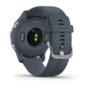 GARMIN Venu 2 Silver Stainless Steel Bezel with Granite Blue Case and Silicone Band