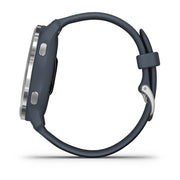 GARMIN Venu 2 Silver Stainless Steel Bezel with Granite Blue Case and Silicone Band