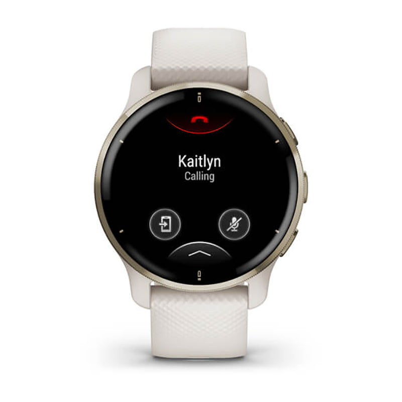 GARMIN Venu® 2 Plus, WW/EMEA/ANZ, Cream Gold Stainless Steel Bezel With Ivory Case And Silicone Band GPS Watch