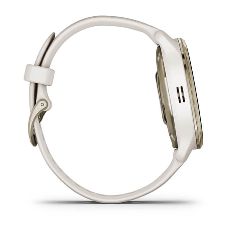 GARMIN Venu® 2 Plus, WW/EMEA/ANZ, Cream Gold Stainless Steel Bezel With Ivory Case And Silicone Band GPS Watch