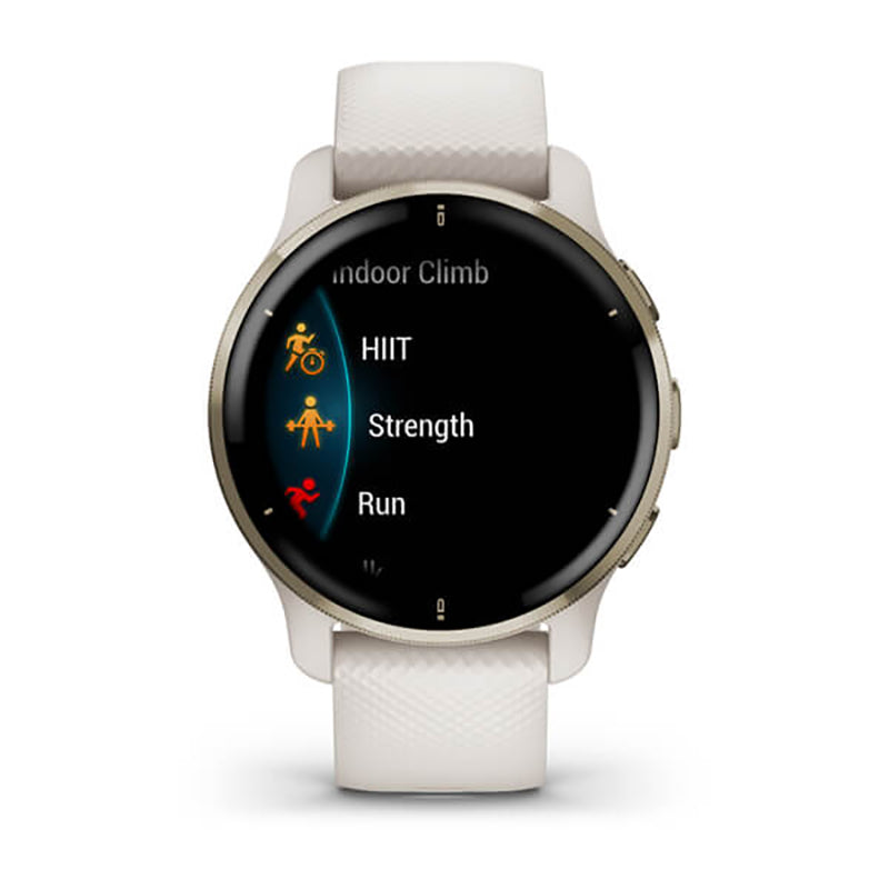 GARMIN Venu® 2 Plus, WW/EMEA/ANZ, Cream Gold Stainless Steel Bezel With Ivory Case And Silicone Band GPS Watch