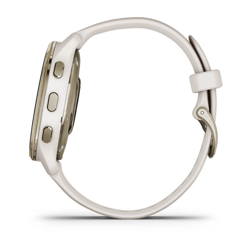 GARMIN Venu® 2 Plus, WW/EMEA/ANZ, Cream Gold Stainless Steel Bezel With Ivory Case And Silicone Band GPS Watch