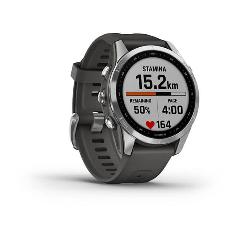 GARMIN Fenix® 7S Standard Edition, EMEA/AUS/NZ/AFR/S.AM, Silver with Graphite Band Watch